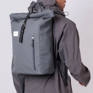 Brand New Sandqvist Dante Backpack – Dark Grey W/ Black Leather